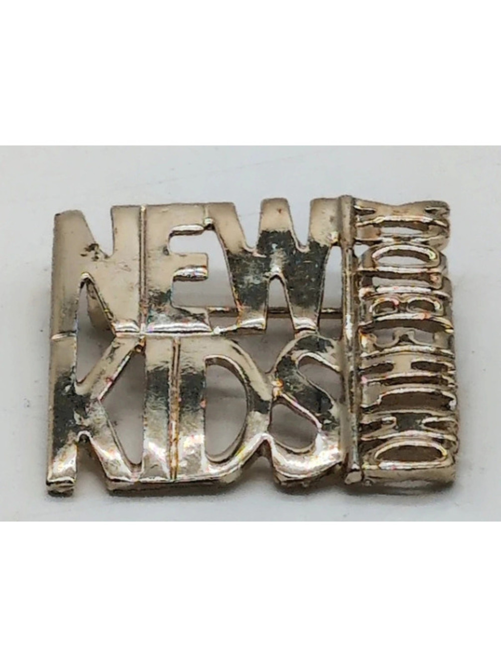 Vintage New Kids on the Block Gold Tone Brooch Pin NKOTB 1980s Pop Music
